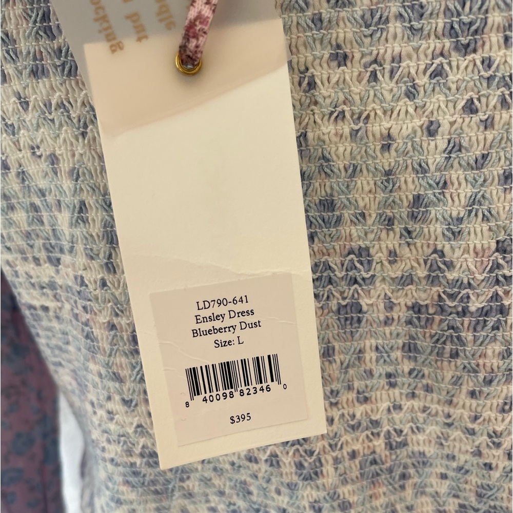 LoveShackFancy Ensley Mini Dress Blueberry Dust Size Large NWT - Picture 8 of 10